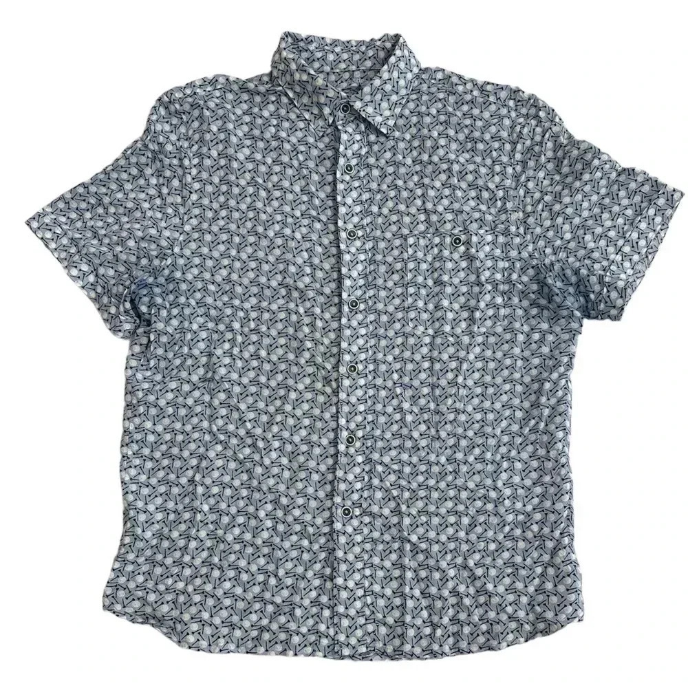 Age Of Wisdom Golf Ball & Golf tee button up short sleeve shirt size Small